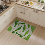 Playful Green Crocodile Kids Kids Cartoon Area Rug