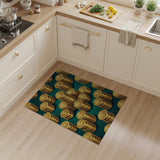 ODIKA Washable Gold Coin Money Print Area Rug - Low Pile Non-Slip Decor