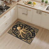 Gold Octopus Gears Area Rug