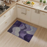 Geometric Modern Purple Wave Geometric Area Rug