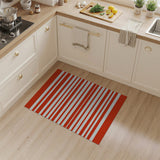 Geometric Modern Bold Red and White Striped Area Rug