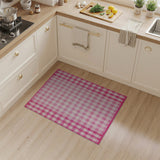 Pink Pink Gingham Check Area Rug