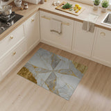 Gold Veined Marble Geometric Area Rug