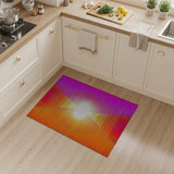 Radiant Orange-Pink Geometric Area Rug