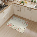Blush Pink Floral Vintage Washable Area Rug