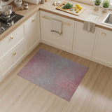 ODIKA Pink Shimmer Washable Area Rug, Non-Slip Low Pile Modern Glam Carpet