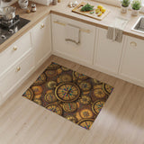 Vintage Gold Compass Area Rug