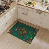 Vibrant Paddleburst Green Area Rug