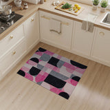 Multi-color and Patterns Bold Pink Black Geometric Area Rug