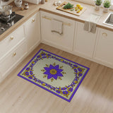 Traditional Persian Purple Floral Medallion Persian Rug