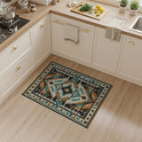 Teal Southwestern Geometric Southwestern Area Rug