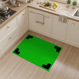 Vibrant Green Black Border Geometric Area Rug