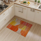 Orange Vibrant Orange Yellow Geometric Area Rug