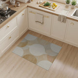 Beige Overlapping Circles Geometric Area Rug