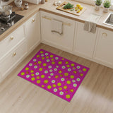 Playful Smiley Daisy Pink Area Rug