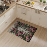 Pink Vintage Pink Rose Trellis Area Rug