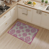 Floral Vintage Vintage Pink Floral Motif Area Rug