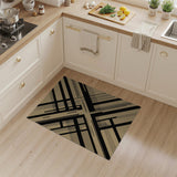 Beige and Neutral Beige Black Geometric Modern Area Rug