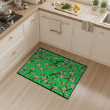 Cherry Blossom Green Floral Area Rug