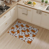 Playful Orange Tabby Cats Chasing Yarn Area Rug