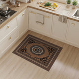 Brown and Tan Ornate Brown Mandala Persian Area Rug