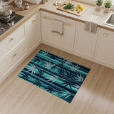 Teal Bamboo Stalks Area Rug