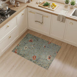 Teal Poppy Floral Area Rug