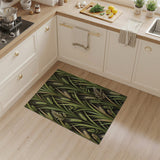 Golden Wheat Stalks on Green Area Rug