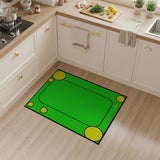 Vibrant Green Area Rug with Yellow Circles