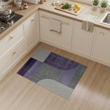 Purple Grey Geometric Abstract Area Rug