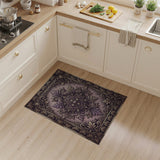 Ornate Purple Medallion Distressed Area Rug