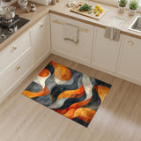 Abstract Area Orange Abstract Orange Wave Area Rug