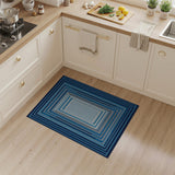 Blue Concentric Frames Geometric Area Rug