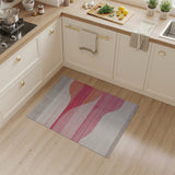 Multi-color and Patterns Wavy Pink Orange Abstract Area Rug
