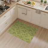 Yellow Fern Leaf Line Art Area Rug