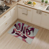 Dynamic Pink Maroon Brush Stroke Abstract Rug