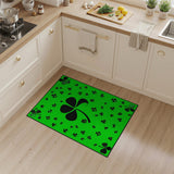 Green Emerald Green Shamrock Clover Area Rug