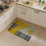 Bold Yellow Grey Geometric Area Rug