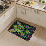 ODIKA Mystical Luna Moth Washable Area Rug - Low Pile, Non-Slip & Pet Friendly
