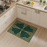 Green Geometric Sunburst Area Rug
