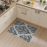Elegant Black White Damask Area Rug