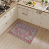 Blush Pink Persian Medallion Area Rug