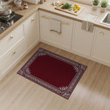Ornate Burgundy Border Traditional Persian Rug