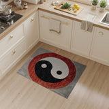 Red Border Yin-Yang Area Rug