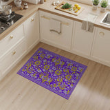 Purple Yellow Floral Vintage Area Rug