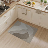 Beige Abstract Wave Area Rug