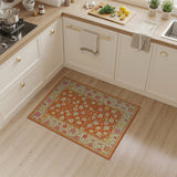 Vibrant Orange Daisy Floral Orange Area Rug