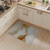 Abstract Area Beige and Neutral Beige Layered Wave Abstract Area Rug