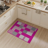 Vibrant Pink Geometric Block Area Rug