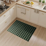Geometric Modern Green Geometric Grid Modern Area Rug